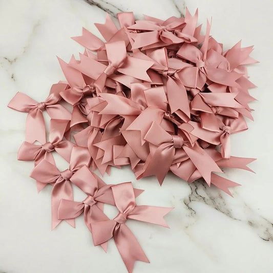 Satin Ribbon Treat Bow Set of 50, Handmade Bows, Treat Bows, Craft Bows, Bow for Box, Satin Bow for Crafts