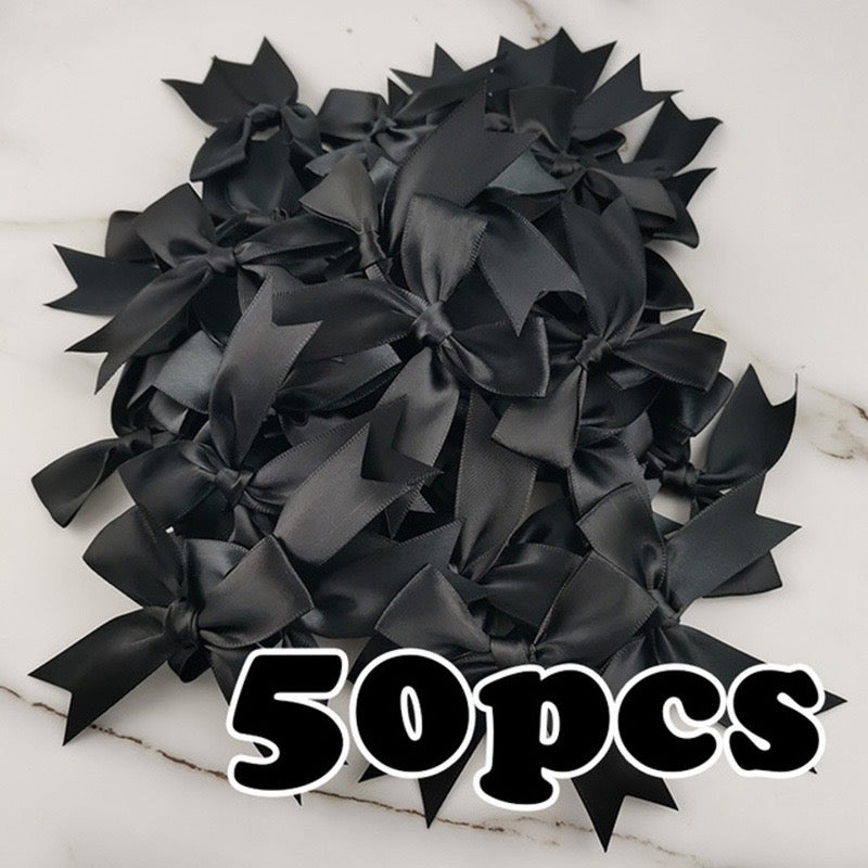 Satin Ribbon Treat Bow Set of 50, Handmade Bows, Treat Bows, Craft Bows, Bow for Box, Satin Bow for Crafts