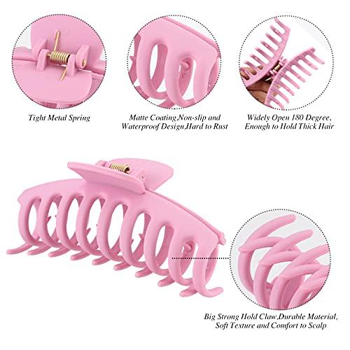 12 Pack Large Hair Claw Clips for Woman, Matte Banana Clips,Strong Hold jaw clip,Hair Clamps for Thin Thick Hair,christmas gifts for women - Decotree.co Online Shop
