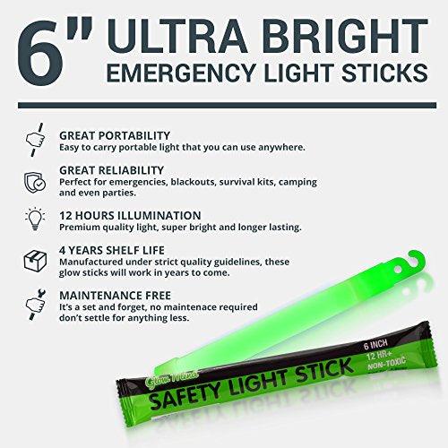 12 Ultra Bright Glow Sticks - Emergency Light Sticks for Camping Accessories, Parties, Hurricane Supplies, Earthquake, Survival Kit and More - Decotree.co Online Shop