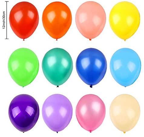 120 Assorted Color Balloons 12 Inches 12 Kinds of Rainbow Party Latex Balloons for Birthday Party - Decotree.co Online Shop