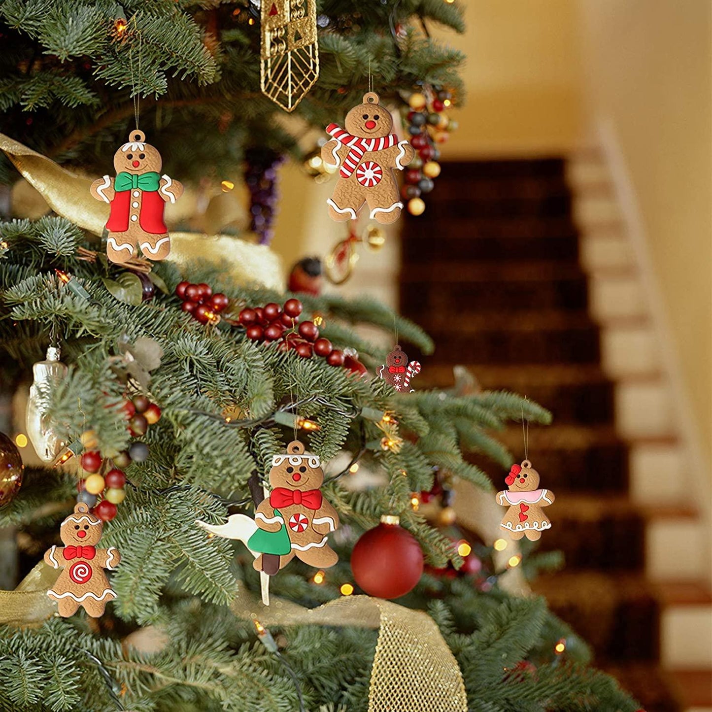 12pcs Christmas Gingerbread Man Ornaments for Christmas Tree Decorations - Decotree.co Online Shop