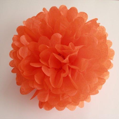 12Pcs Pom Poms of 10" 12" 14" Tissue Paper Craft Pom Poms Kit Tissue Paper Flowers Wedding Decorations for Wedding, Birthday, Baby Shower, Nursery Decor-Orange - Decotree.co Online Shop