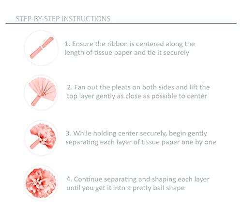 20 PCS Rose Gold Party Decorations - Metallic Foil and Tissue Paper Pom Poms - Birthday Party Decoration - Baby Shower - Bridal Shower - Bachelorette - 14", 10", 8", 6" - Decotree.co Online Shop