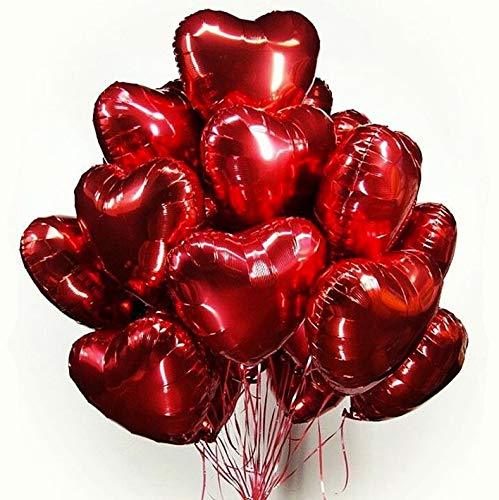 30 pcs Red Heart Balloons 18" Foil Love Balloons Mylar Balloons heart balloons for Valentines Day Propose Marriage Wedding Anniversary Backdrop Birthday Party Supplies - Decotree.co Online Shop