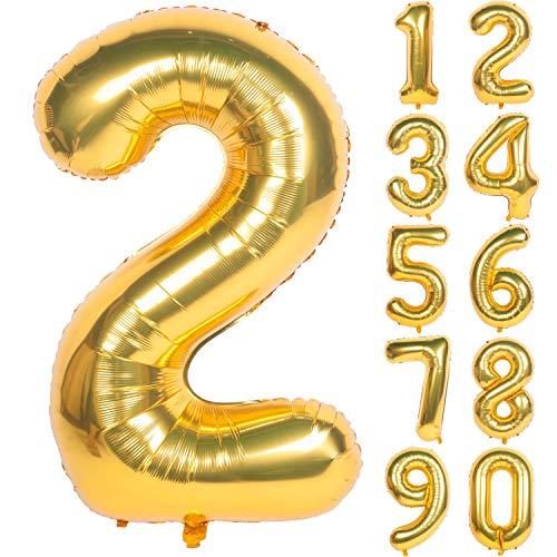 40 Inch Mylar Gold Digit Helium Foil Birthday Party Balloons - Decotree.co Online Shop