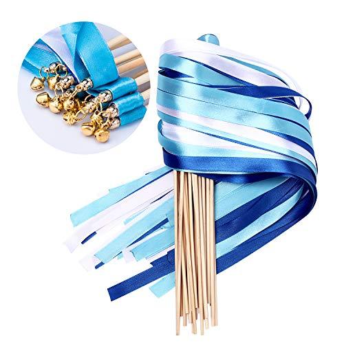 25 Pack Ribbon Wands Chromatic Silk Ribbon with Bells - Decotree.co Online Shop