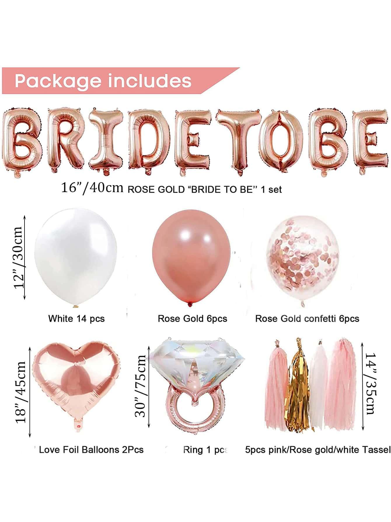 53pcs Bridal Shower Party Decorative Balloon Set, Rose Gold Backdrop Balloon For Party Decor - Decotree.co Online Shop