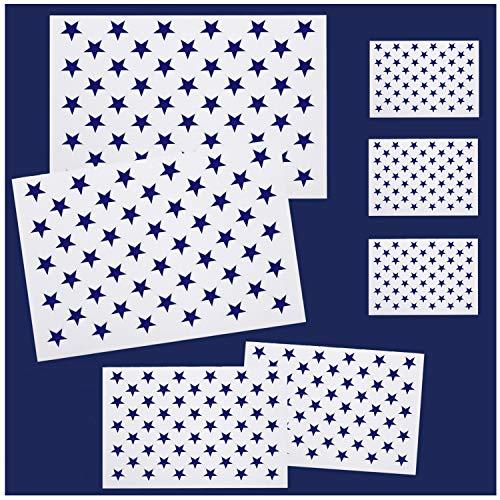 Whaline 7 Pieces American Flag 50 Stars Stencil Template for Painting on Wood, Fabric, Paper, Airbrush, Walls Art, 2 Large, 2 Medium and 3 Small