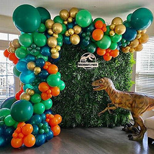 135pcs Jungle Party Balloon Arch Green Orange Gold Balloon Garland for Jungle Dinosaur Themed Party Kids Boys Birthday - Decotree.co Online Shop