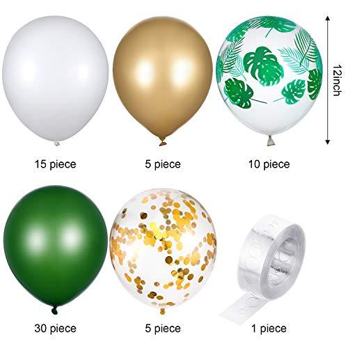 65 Pieces Jungle Safari Theme Balloons Palm Leaves Balloon Gold Metallic Balloons - Decotree.co Online Shop