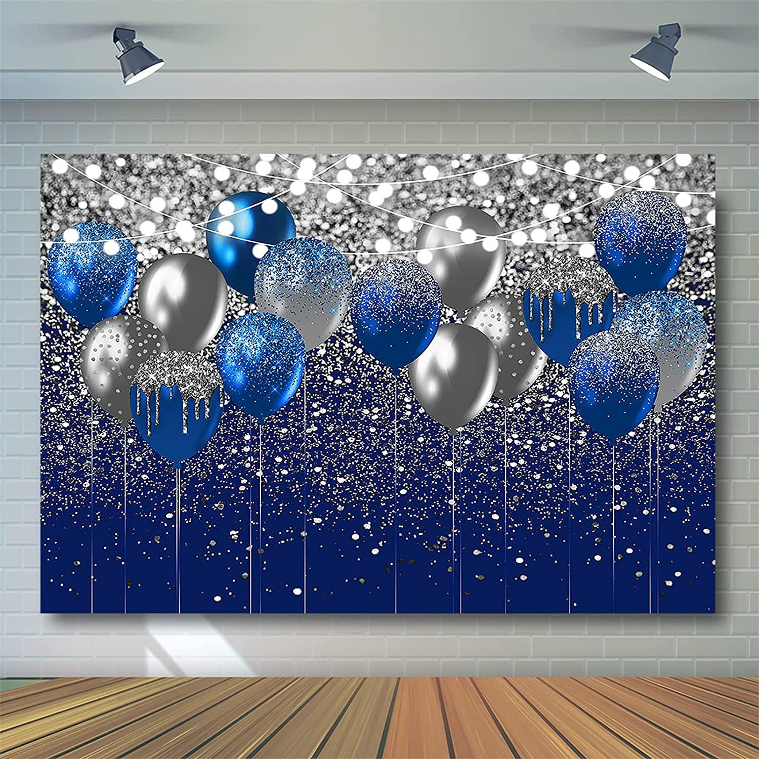 Royal Blue Glitter Backdrop for Birthday Wedding Prom Graduation Photography Background - Decotree.co Online Shop