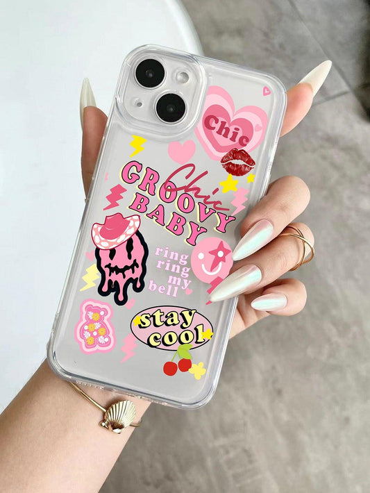 Cartoon Graphic Clear Phone Case - Decotree.co Online Shop