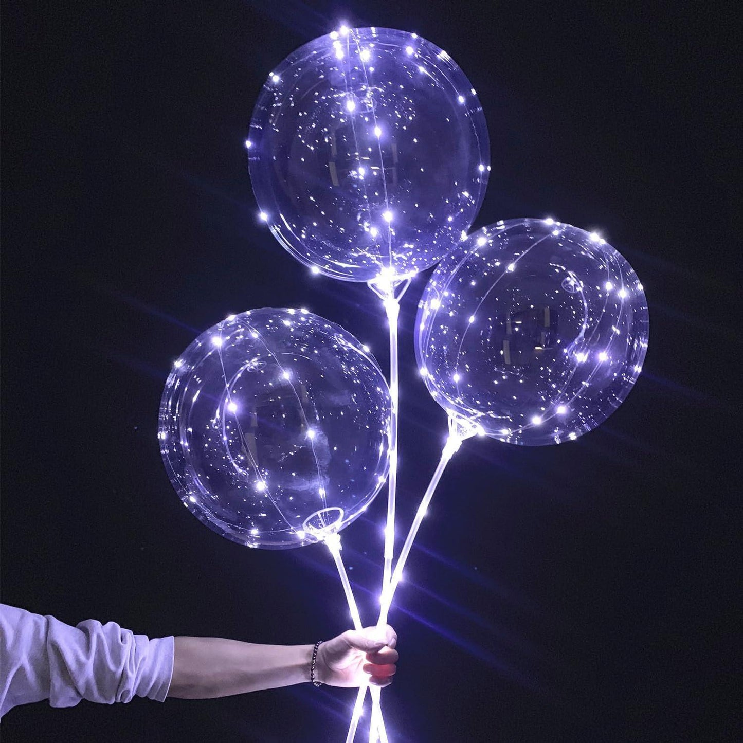 Transparent Plastic Balloon Sticks Holder With Cup for Led Balloons