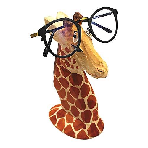 Creative Wood Hand Carved Eyeglass Holder Handmade Nose Giraffe Stand for Office Desk Home Decor Gifts - Decotree.co Online Shop