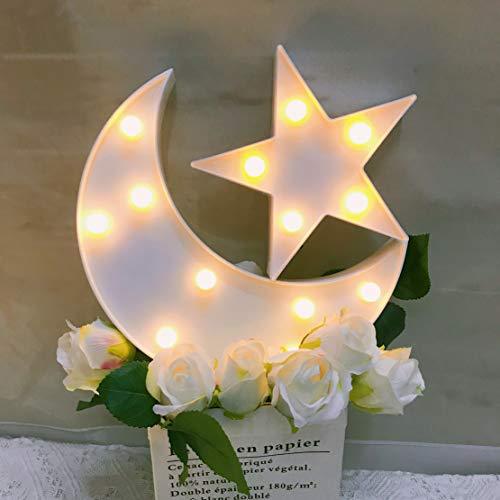 Decorative Moon-Star Night Light,Cute LED Nursery Night Lamp Gift-Marquee Moon-Star Sign for Birthday Party,Baby Shower,Kids Room, Living Room Decor - Decotree.co Online Shop