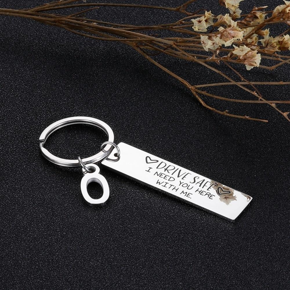 Drive Safe Keychain With Custom Initials Charm - Decotree.co Online Shop