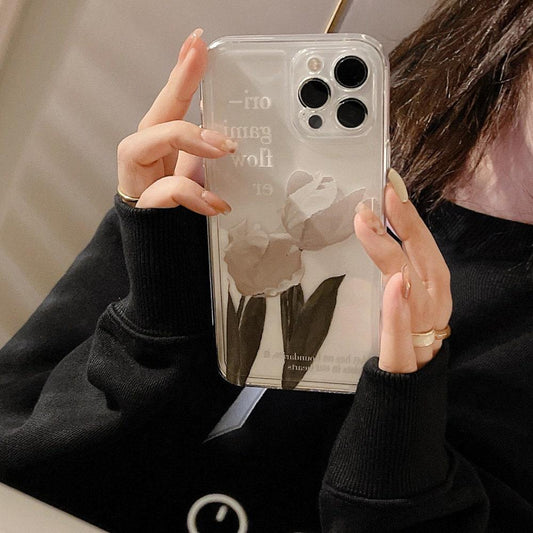 Flower Clear Phone Case For iPhone 14 12 13 Pro Max iPhone 13 12 Pro Case iPhone 12 13 Mini - Decotree.co Online Shop
