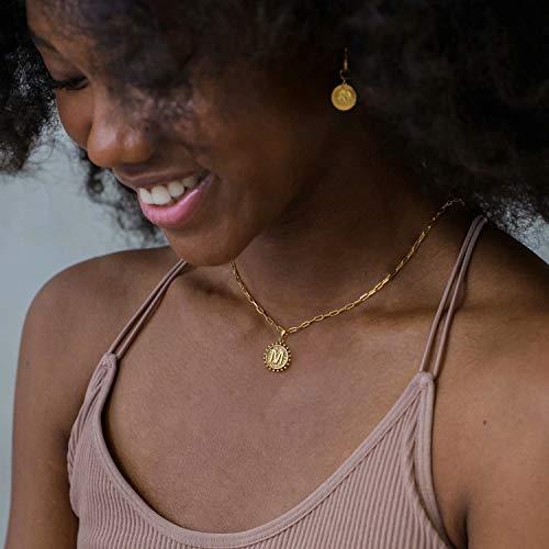 Gold Initial Necklaces for Women Girls, 14K Gold Plated Layering Paperclip Link Chain Necklace - Decotree.co Online Shop