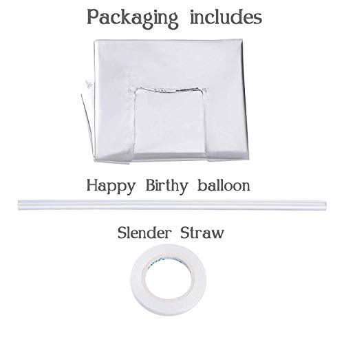 Happy Birthday Banner (3D Sliver Lettering) Mylar Foil Letters | Inflatable Party Decor and Event Decorations for Kids and Adults | Reusable, Ecofriendly Fun - Decotree.co Online Shop