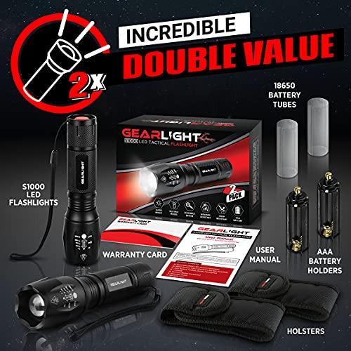 LED Tactical Flashlight- High Lumen, Zoomable, 5 Modes, Water Resistant Light - Camping Accessories - Decotree.co Online Shop