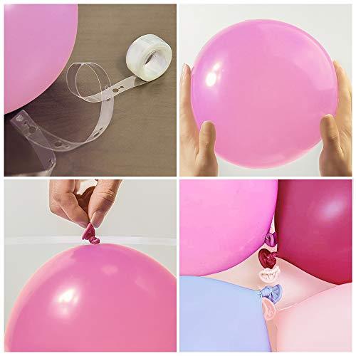 Macaron Rose Red Balloon Kit 144PCS 18In 12In 5In Macaron Pink Rese Red Blue Metallic Rose Gold Balloon Arch Garland - Decotree.co Online Shop