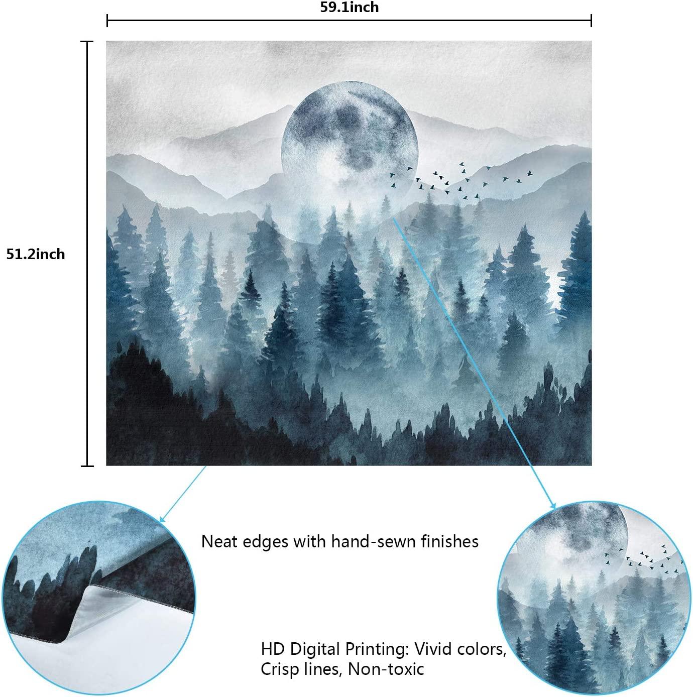 Misty Forest Tapestry Foggy Mountain Tapestry Magical Tree Tapestry Nature Tapestry Woodland Tapestry - Decotree.co Online Shop