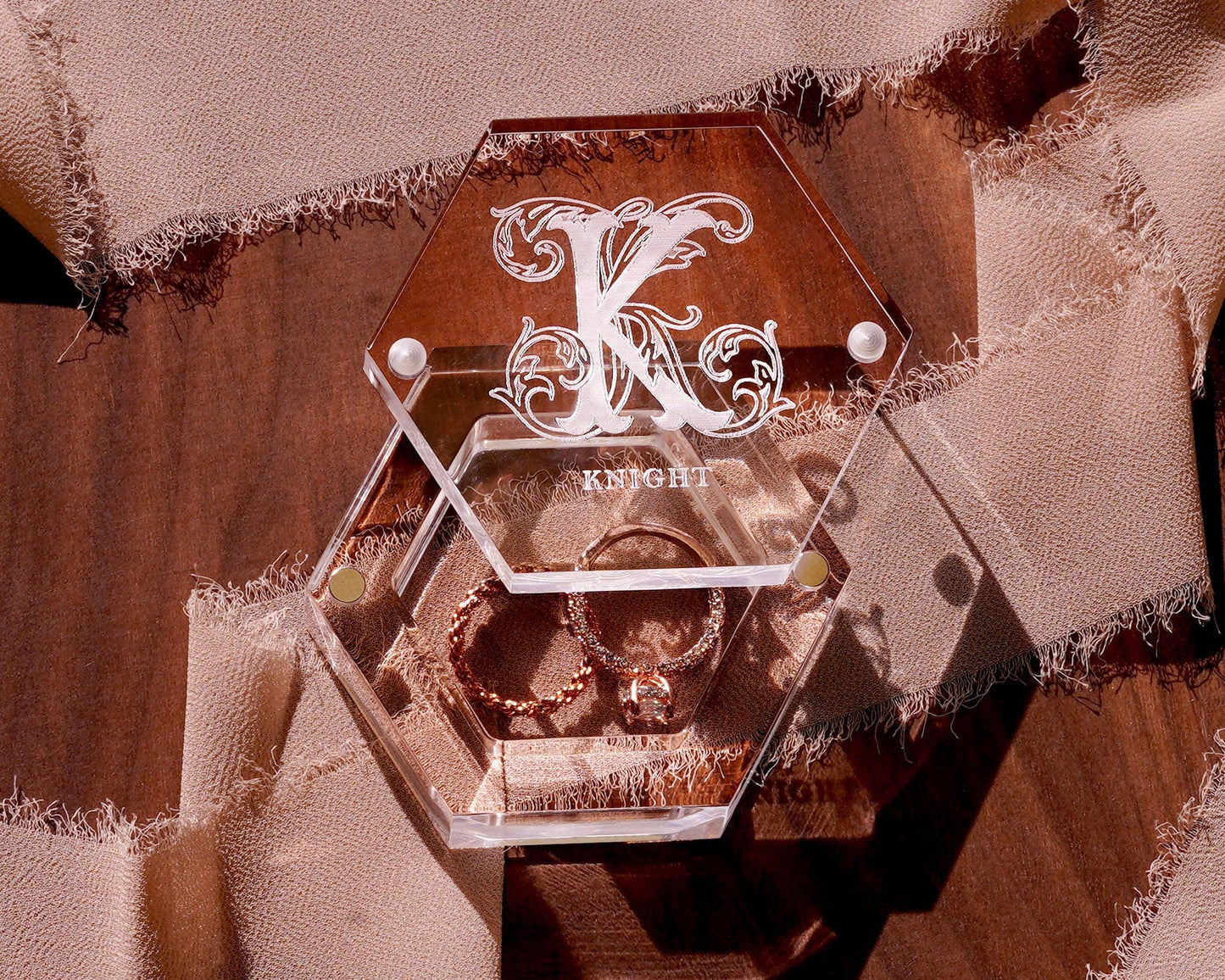 Personalized Wedding Ring Box | Custom Acrylic Ring Box | Engraved Ring Bearer | Engagement Wedding Ceremony Ring Box - Decotree.co Online Shop