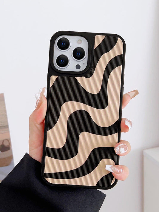 SHEIN X Otwarte Drzwi Striped PU Phone Case - Decotree.co Online Shop