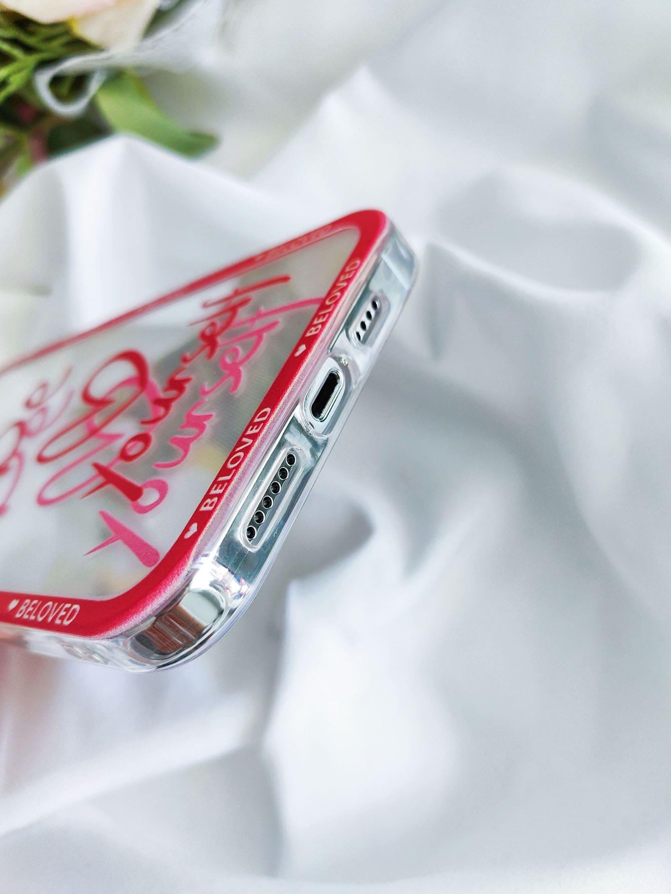 Slogan Graphic Clear Phone Case - Decotree.co Online Shop