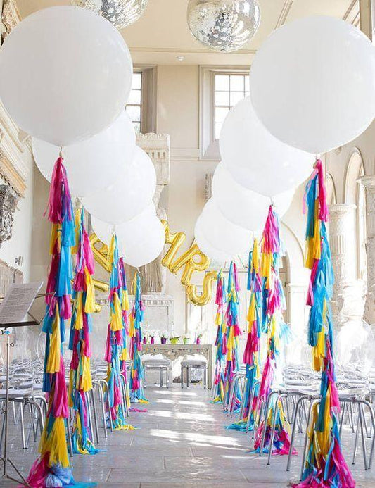 White Balloons 3 Ft Giant Round Large Giant Balloons Wedding Bride Latex Engaged - Decotree.co Online Shop