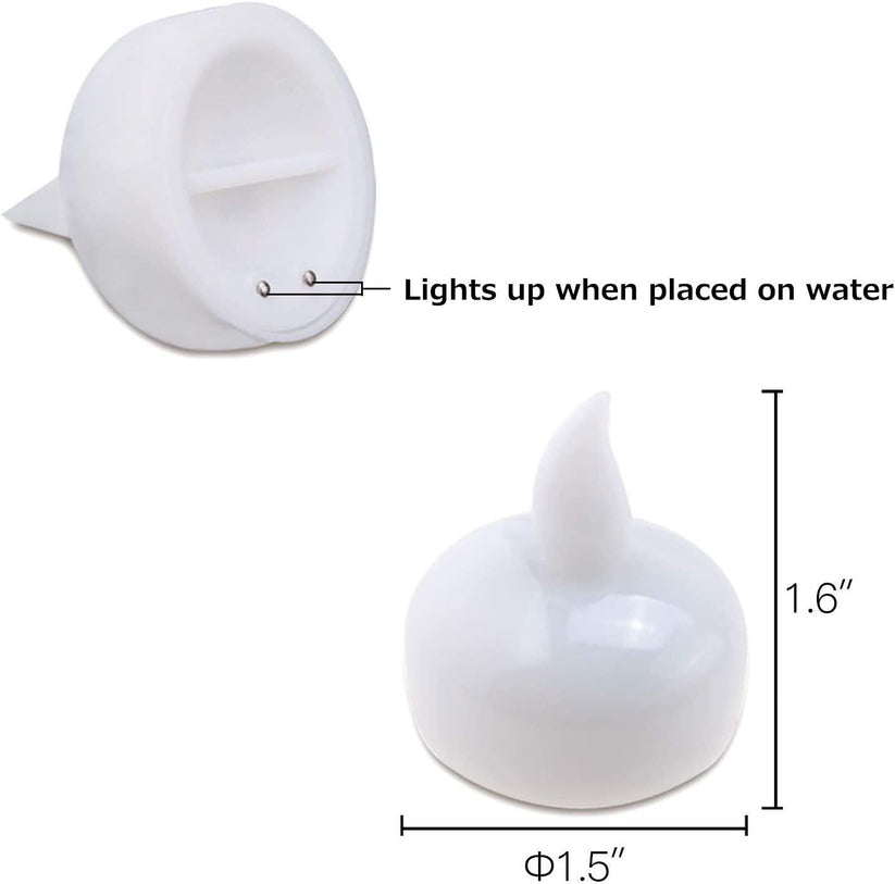 SingTok 24-Pack Flameless Floating Tealights – Water-Activated, Warm White LED, Waterproof & Battery Operated For Wedding Centerpieces, Ponds & Decor