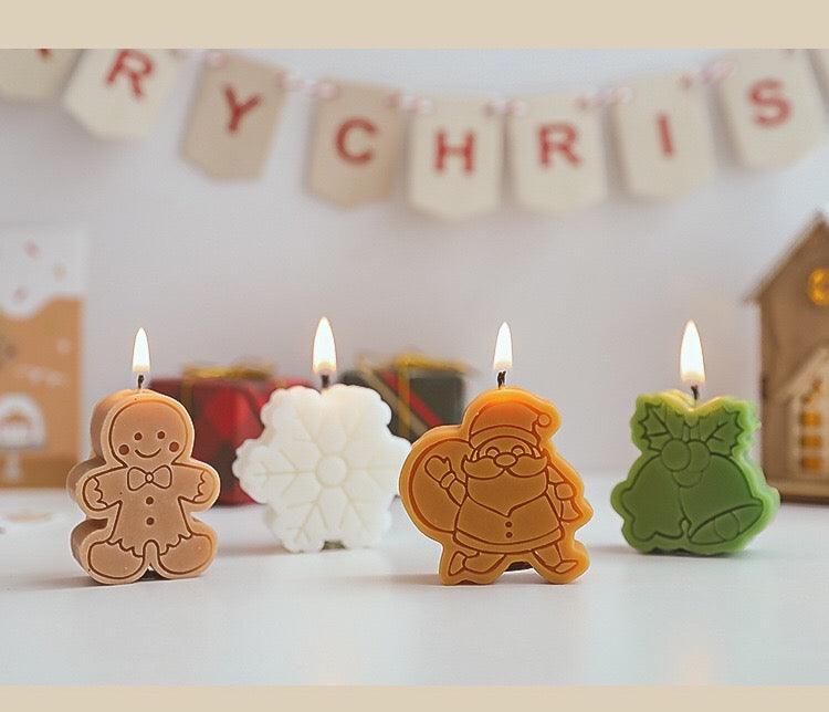 4PCS Christmas Fragrance Candle Gift Box ,Santa Claus Snowflake Elk Bell Shape Candles For Christmas Decorations Gifts - Decotree.co Online Shop