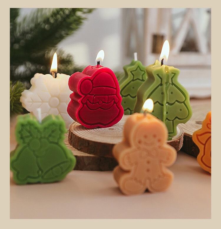 4PCS Christmas Fragrance Candle Gift Box ,Santa Claus Snowflake Elk Bell Shape Candles For Christmas Decorations Gifts - Decotree.co Online Shop