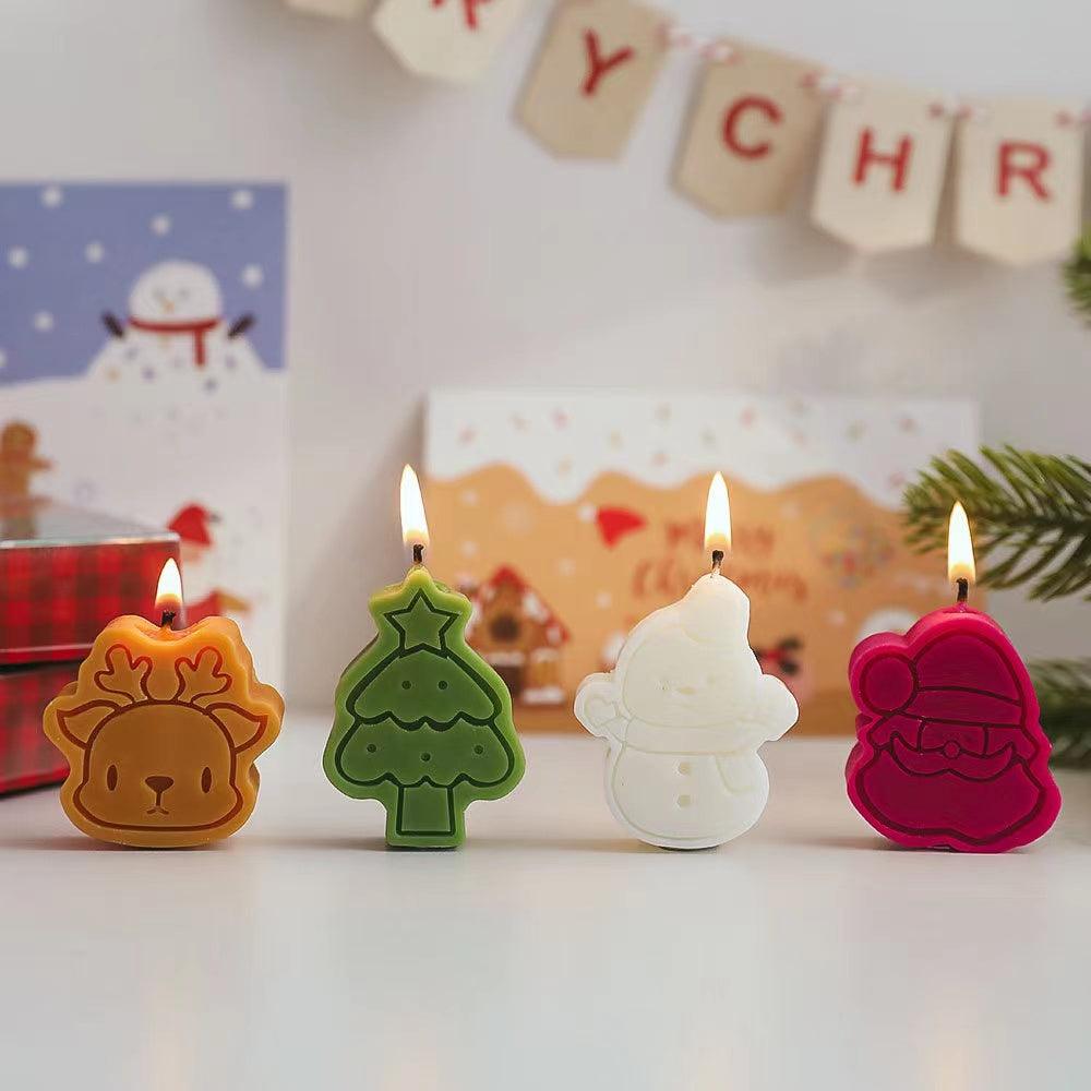 4PCS Christmas Fragrance Candle Gift Box ,Santa Claus Snowflake Elk Bell Shape Candles For Christmas Decorations Gifts - Decotree.co Online Shop