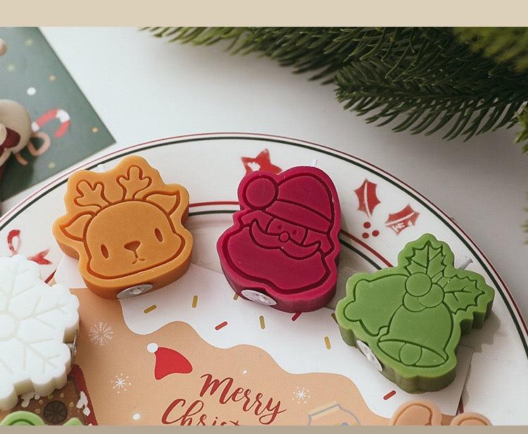 4PCS Christmas Fragrance Candle Gift Box ,Santa Claus Snowflake Elk Bell Shape Candles For Christmas Decorations Gifts - Decotree.co Online Shop