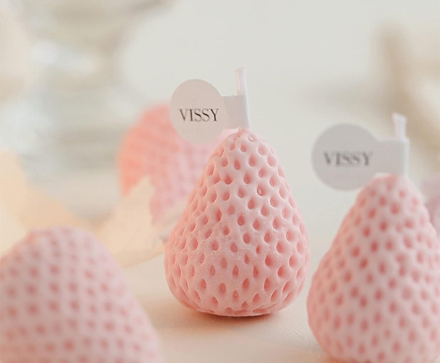 4PCS Strawberry Shaped Scented Candles, Fruit Aroma Soy Wax Decorative Candles for Bedroom, Birthday Gifts, Valentine's Day - Decotree.co Online Shop
