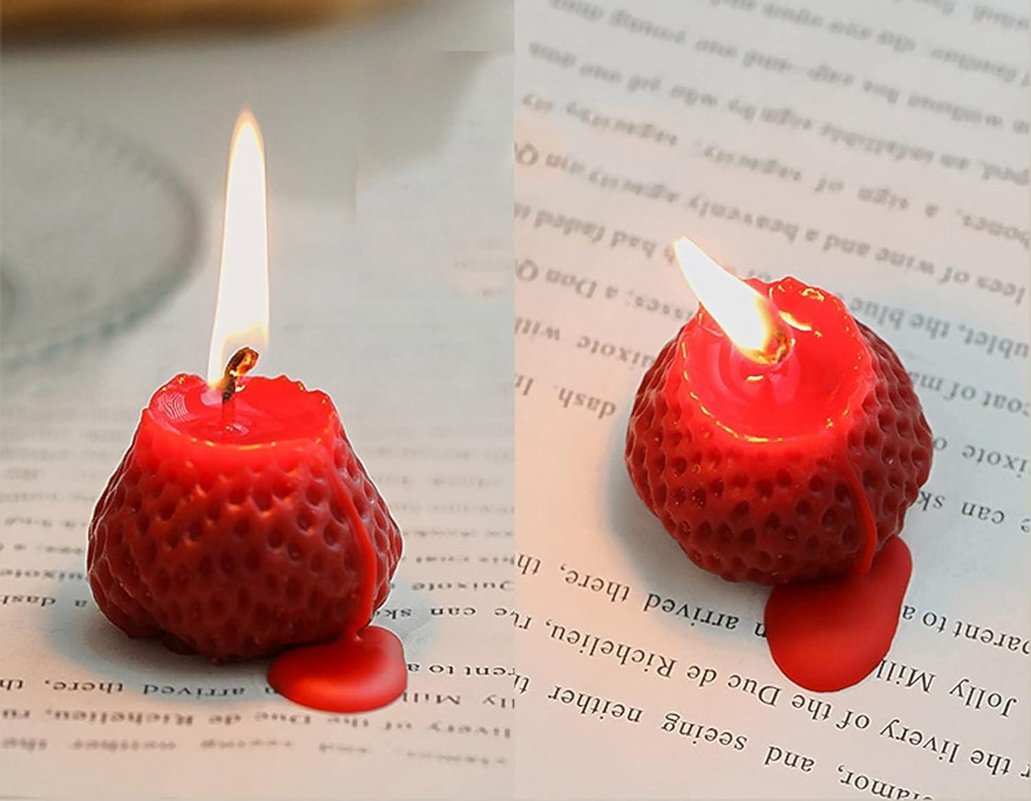 4PCS Strawberry Shaped Scented Candles, Fruit Aroma Soy Wax Decorative Candles for Bedroom, Birthday Gifts, Valentine's Day - Decotree.co Online Shop