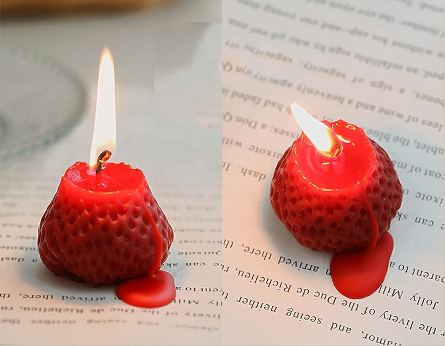 4PCS Strawberry Shaped Scented Candles, Fruit Aroma Soy Wax Decorative Candles for Bedroom, Birthday Gifts, Valentine's Day - Decotree.co Online Shop
