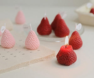 4PCS Strawberry Shaped Scented Candles, Fruit Aroma Soy Wax Decorative Candles for Bedroom, Birthday Gifts, Valentine's Day - Decotree.co Online Shop