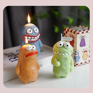 Set of 5 Cute Scented Candles, Clay Monster and Rice Dumpling Shape, Fun Gift for Friends, Kids - Decotree.co Online Shop