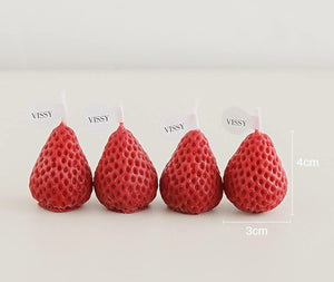 4PCS Strawberry Shaped Scented Candles, Fruit Aroma Soy Wax Decorative Candles for Bedroom, Birthday Gifts, Valentine's Day - Decotree.co Online Shop