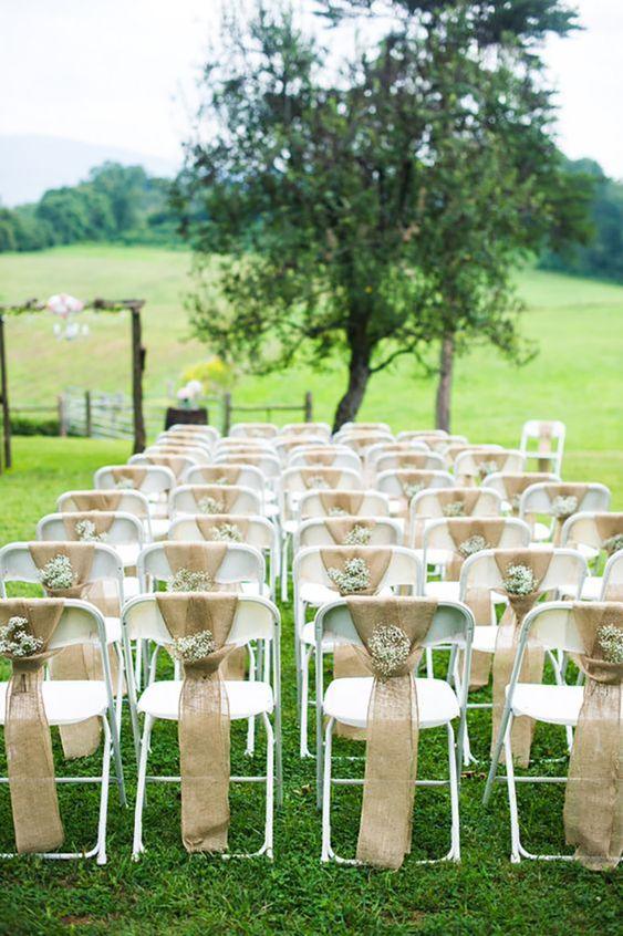 6"X108" Natural Jute Burlap Chair Bow Sashes for Wedding Event Party Ceremony Reception - Decotree.co Online Shop