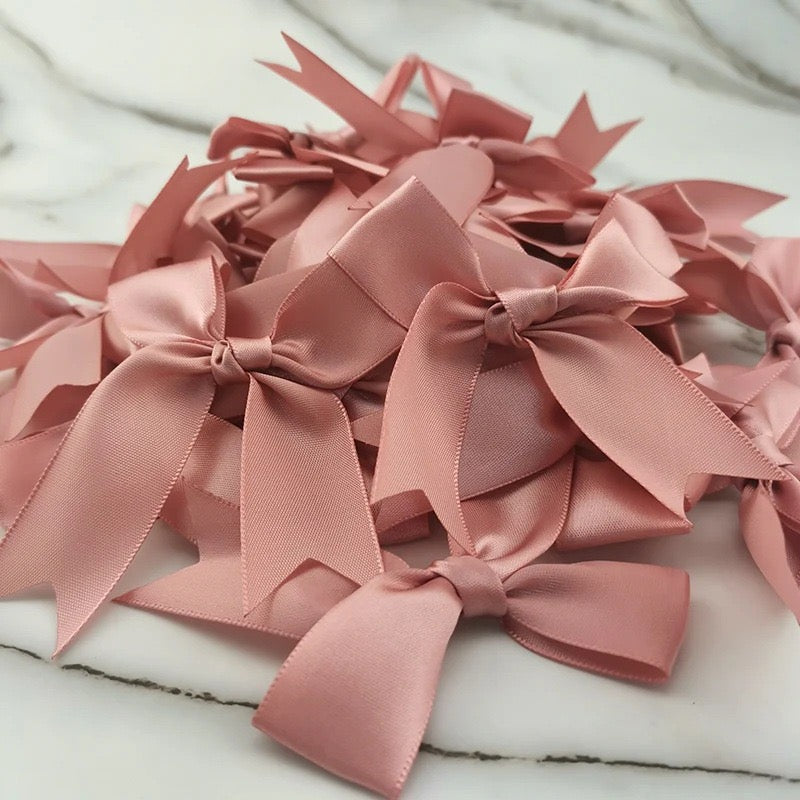 Satin Ribbon Treat Bow Set of 50, Handmade Bows, Treat Bows, Craft Bows, Bow for Box, Satin Bow for Crafts