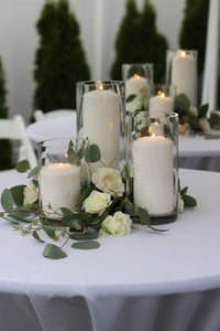 Set of 3 Clear Glass Flameless Candles Battery Operated for Wedding Aisle Decorations - Decotree.co Online Shop