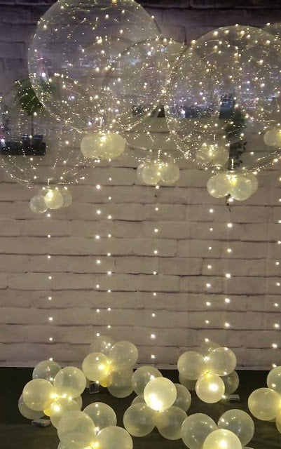 Reusable LED Bubble Balloons with Base Balloons/ Romantic Event Decor