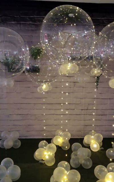 Reusable LED Bubble Balloons with Base Balloons/ Romantic Event Decor