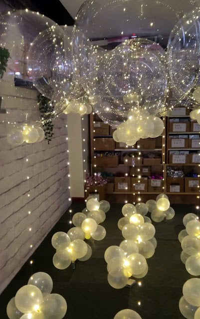 Reusable LED Bubble Balloons with Base Balloons/ Romantic Event Decor