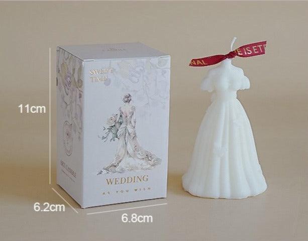 Set of 2 Romantic Wedding Dress Scented Candles, Burning Time 10-12 Hours, Perfect For Valentine's Day, Wedding Gifts - Decotree.co Online Shop