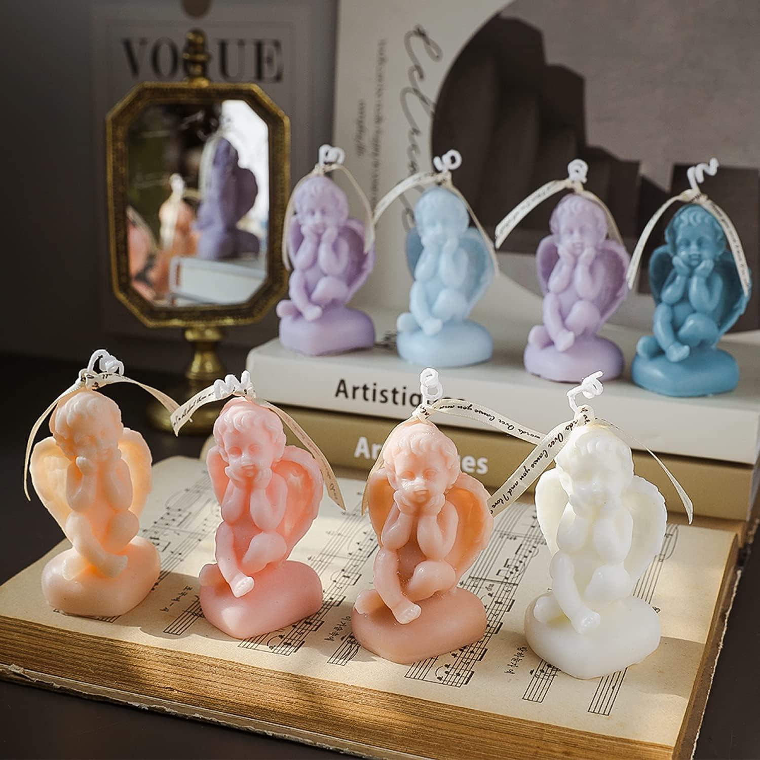Set of 8 Cute Angel Shaped Scented Candles,50G Aroma Soy Wax Decorative Candles, Handmade Aesthetic Candles for Table Decorations,Photo Prop Birthday Gifts - Decotree.co Online Shop